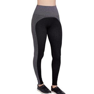 SPANX Marled Seamless Full Length Leggings Black Heather Gray Contrast Sz XL